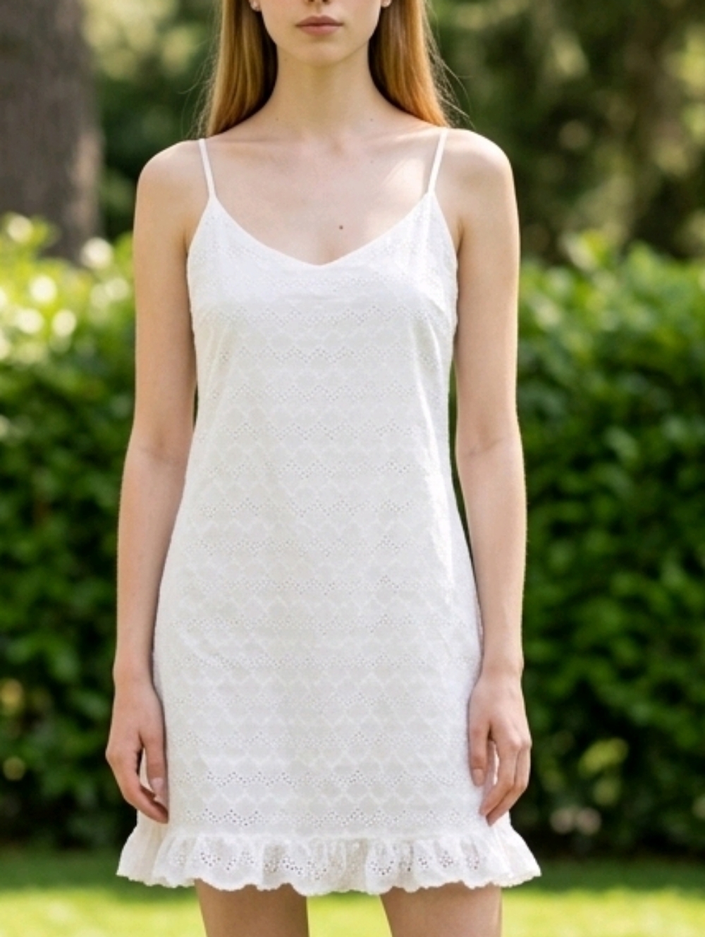 Urban Outfitters White Eyelet Slip Dress